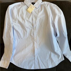 H&M Men's Blue and White Striped Button Down Shirt- slim fit